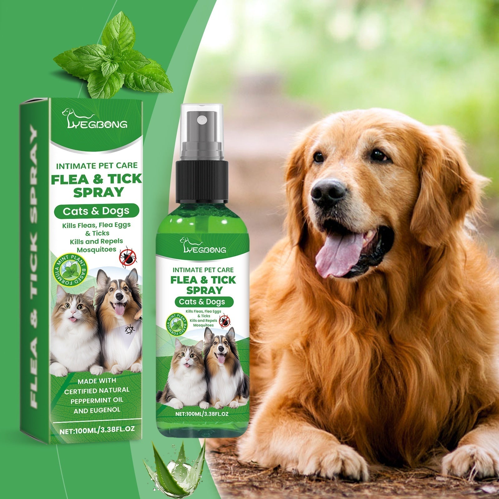 KFX-9046845 Gentle Daily Cleaning Care Solution for Dogs - 100ml Insect Repellent Spray