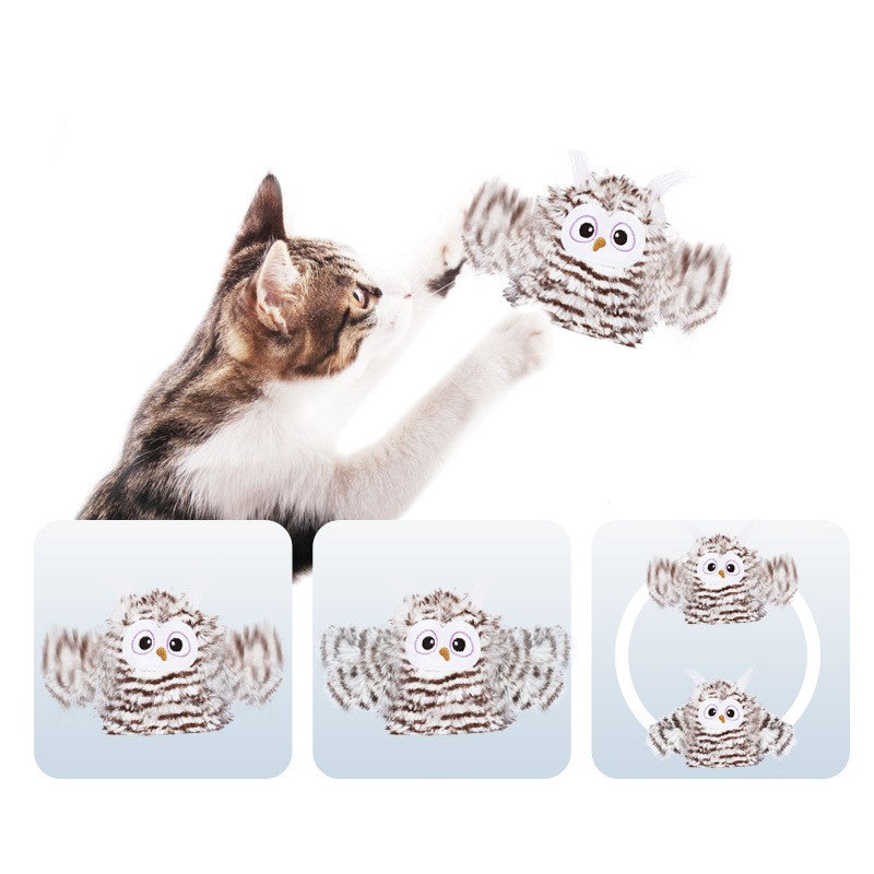 KFX-9049789 Owl Cat Teaser Stick with Sea Mother Fur and Cat Mint for Interactive Play