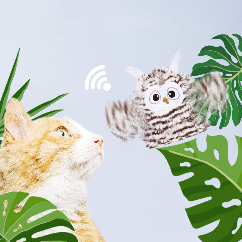KFX-9049789 Owl Cat Teaser Stick with Sea Mother Fur and Cat Mint for Interactive Play