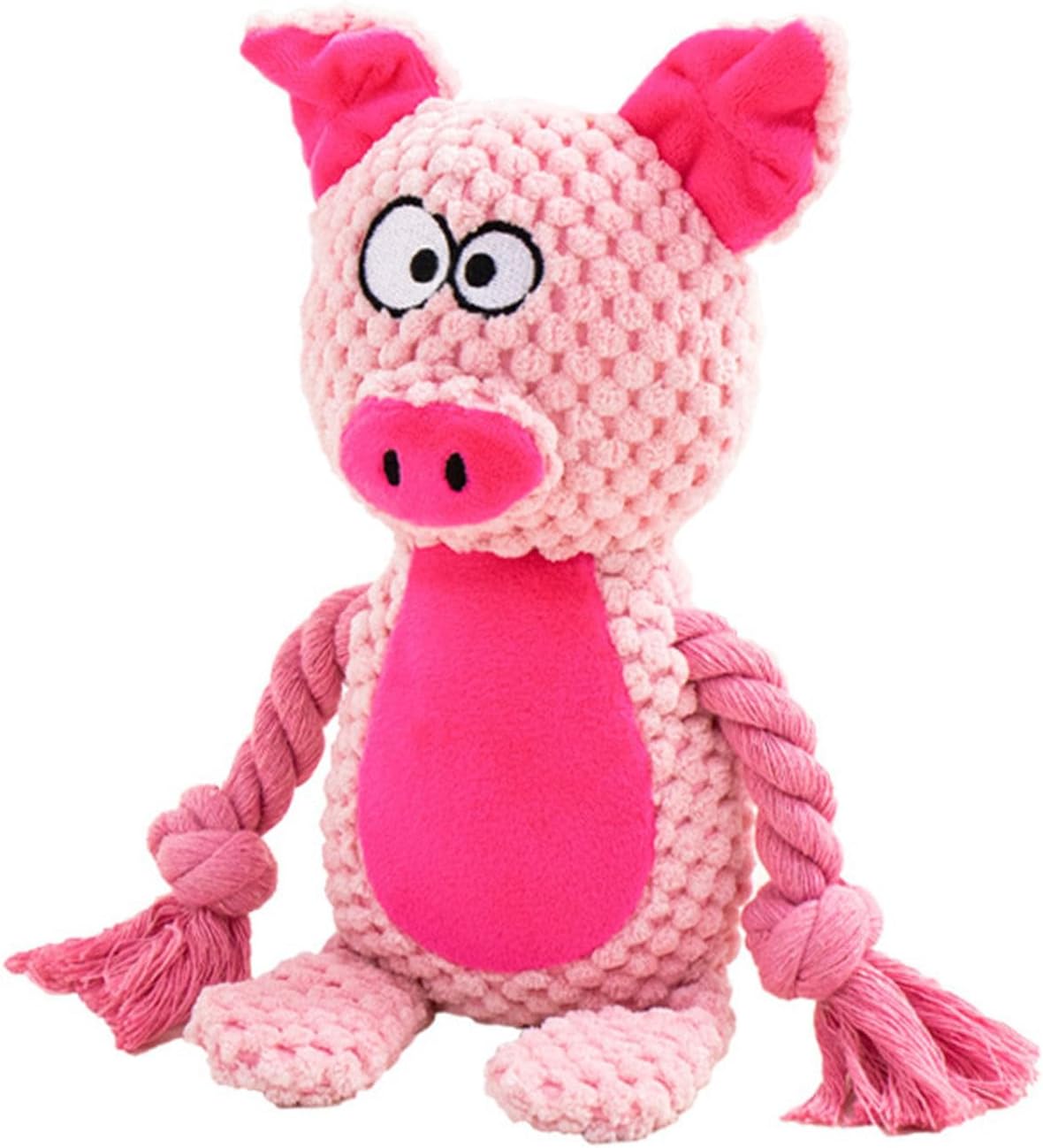 KFX-9052221 Interactive Plush Dog Squeaker Toy with Crinkle Paper and Cotton Rope for Small to Medium Dogs