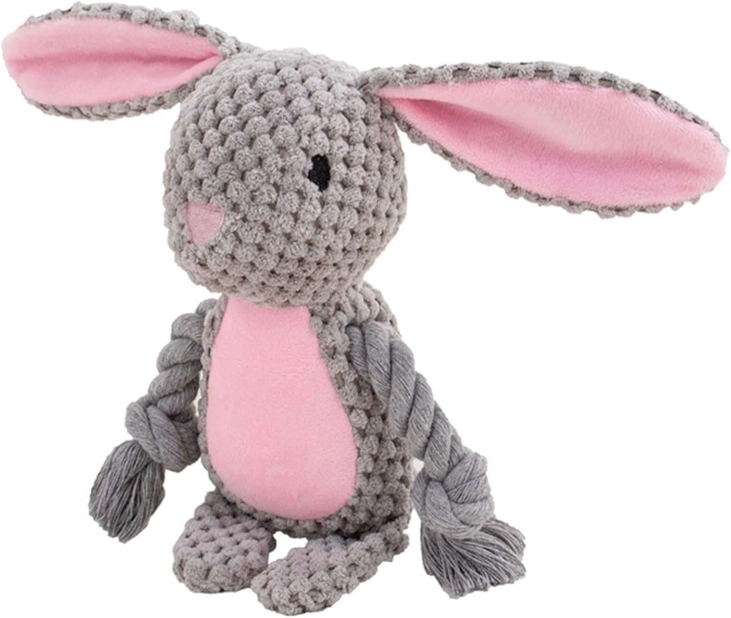 KFX-9052221 Interactive Plush Dog Squeaker Toy with Crinkle Paper and Cotton Rope for Small to Medium Dogs