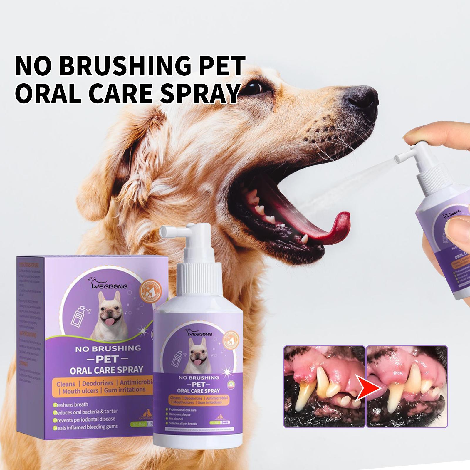 KFX-9052605 Pet Oral Cleaning Spray with Natural Tea, Licorice, and Mint Extracts for Fresh Breath and Gum Health