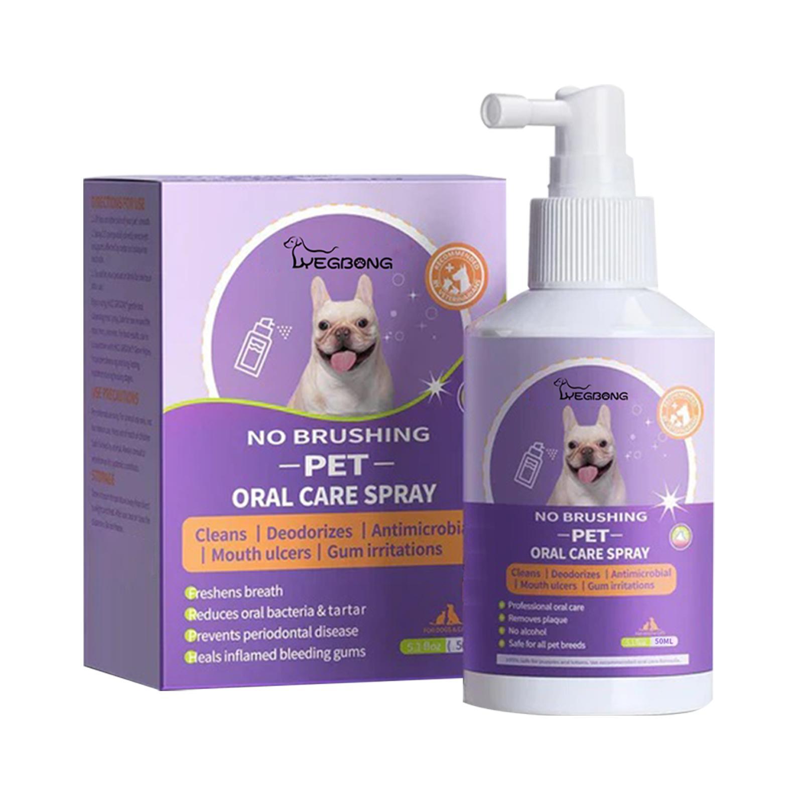 KFX-9052605 Pet Oral Cleaning Spray with Natural Tea, Licorice, and Mint Extracts for Fresh Breath and Gum Health