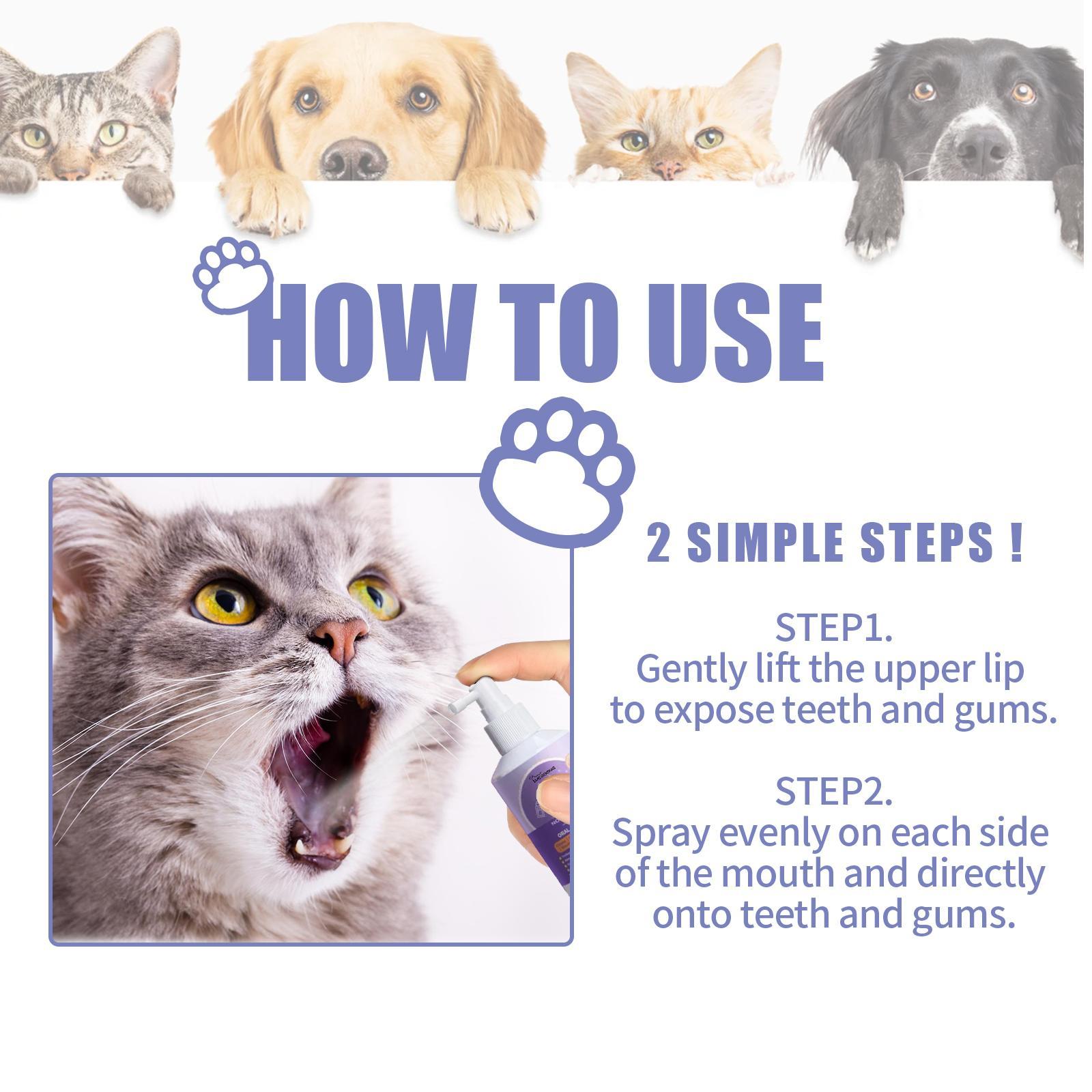 KFX-9052605 Pet Oral Cleaning Spray with Natural Tea, Licorice, and Mint Extracts for Fresh Breath and Gum Health