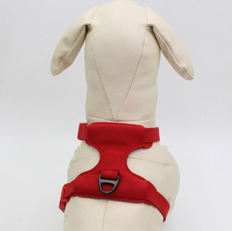 KFX-9054013 Small and Medium Dog Chest Harness - Adjustable Super Fiber Pet Strap in Black, Red, Pink, and Dark Blue