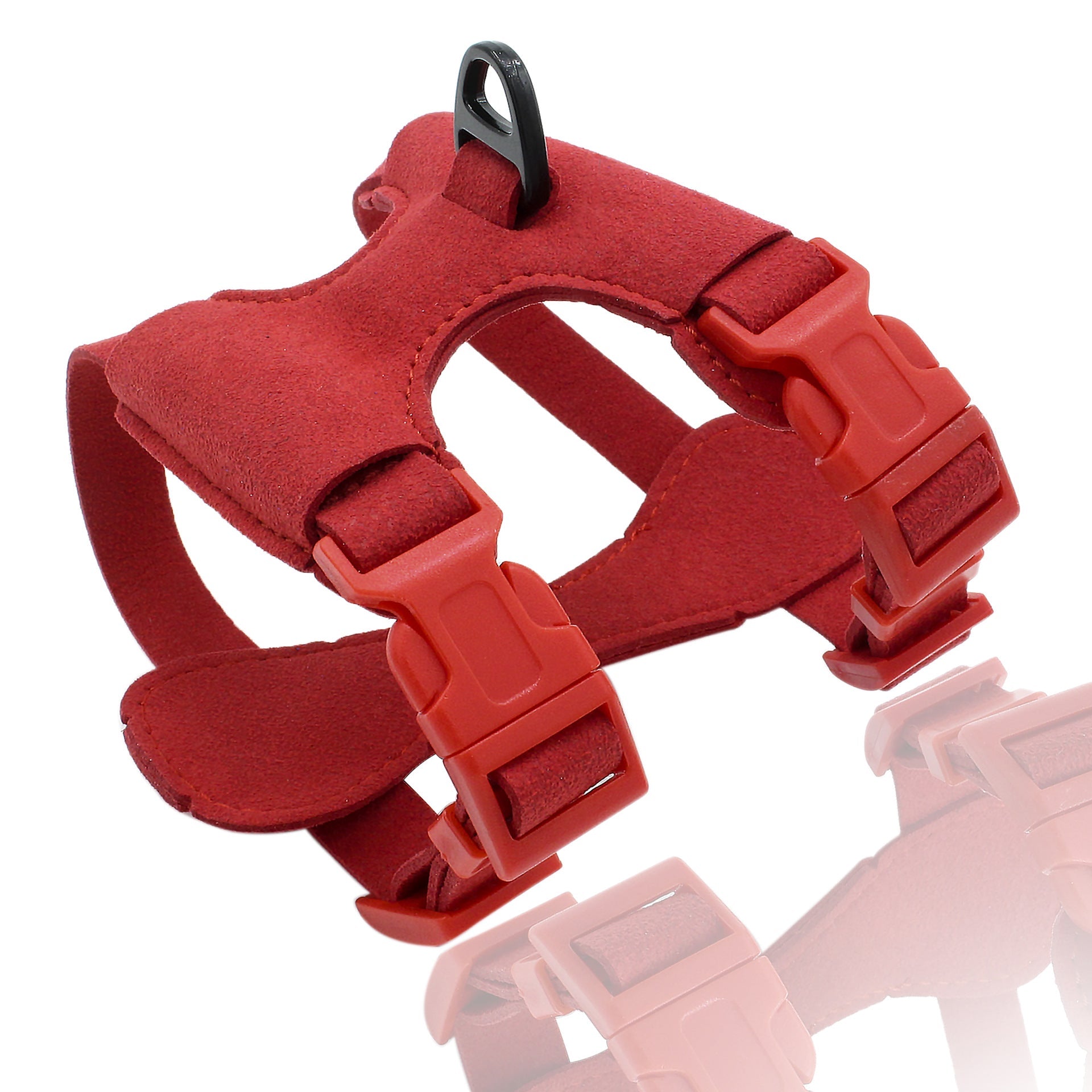 KFX-9054013 Small and Medium Dog Chest Harness - Adjustable Super Fiber Pet Strap in Black, Red, Pink, and Dark Blue