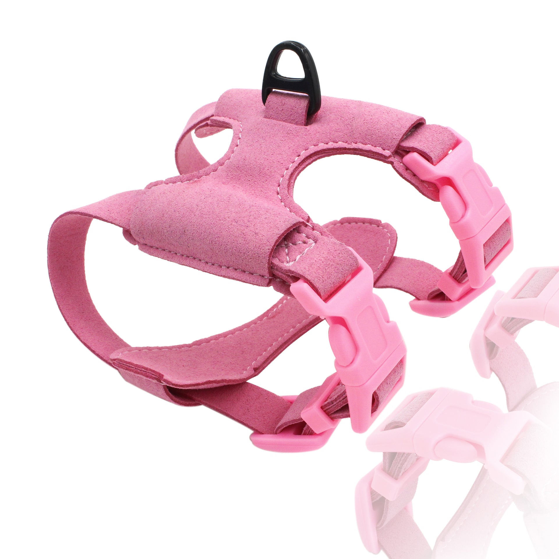 KFX-9054013 Small and Medium Dog Chest Harness - Adjustable Super Fiber Pet Strap in Black, Red, Pink, and Dark Blue