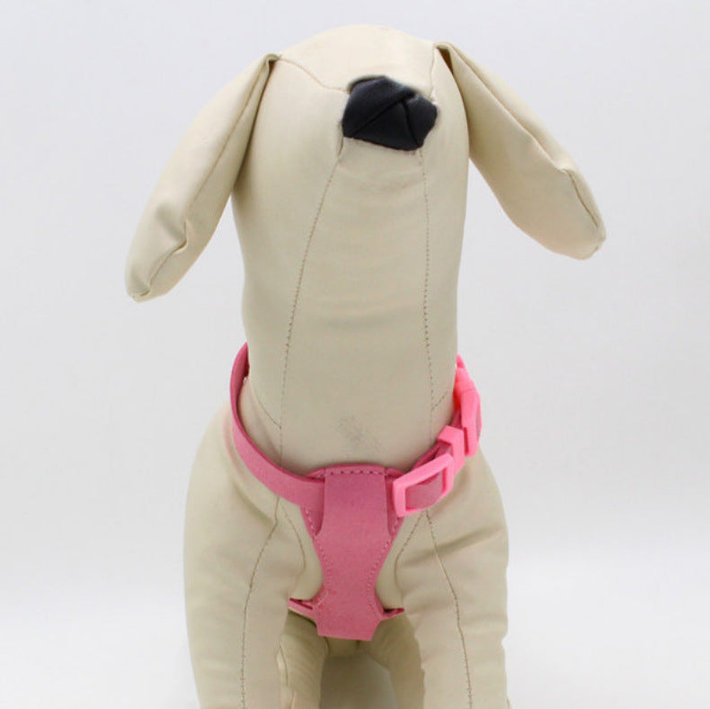 KFX-9054013 Small and Medium Dog Chest Harness - Adjustable Super Fiber Pet Strap in Black, Red, Pink, and Dark Blue