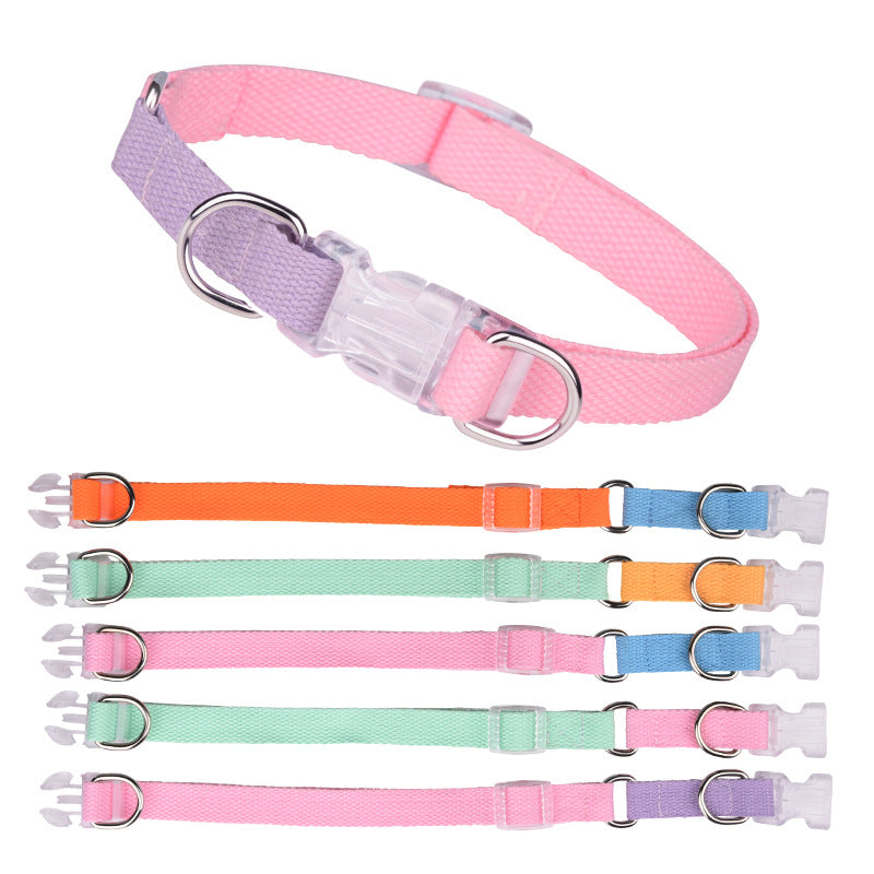 KFX-9054525 Three-Piece Set Polyester Ribbon Dog Collar with Leash and Chest Strap - Adjustable Sizes