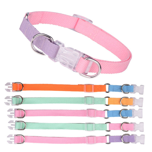 KFX-9054525 Three-Piece Set Polyester Ribbon Dog Collar with Leash and Chest Strap - Adjustable Sizes