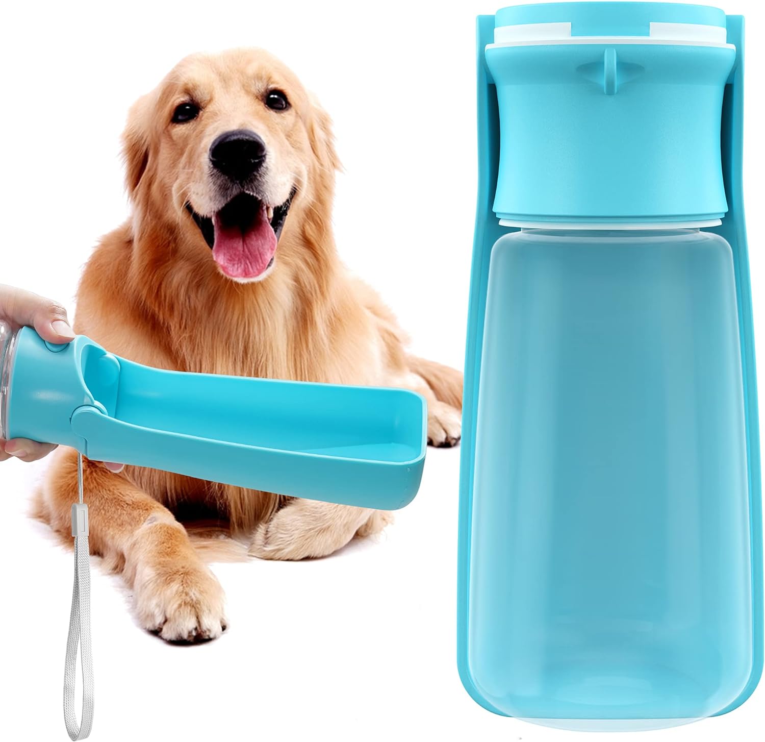 KFX-9057981 Portable Dog Water Bottle with Leak-Proof Design, Foldable Pet Water Dispenser for Small to Large Dogs