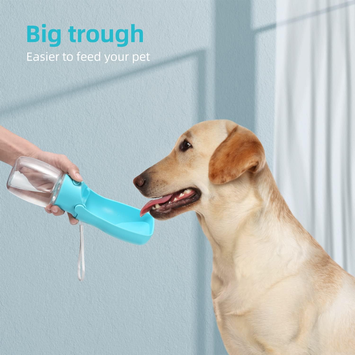 KFX-9057981 Portable Dog Water Bottle with Leak-Proof Design, Foldable Pet Water Dispenser for Small to Large Dogs