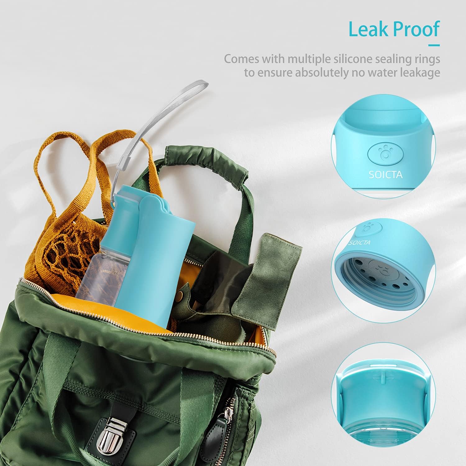 KFX-9057981 Portable Dog Water Bottle with Leak-Proof Design, Foldable Pet Water Dispenser for Small to Large Dogs