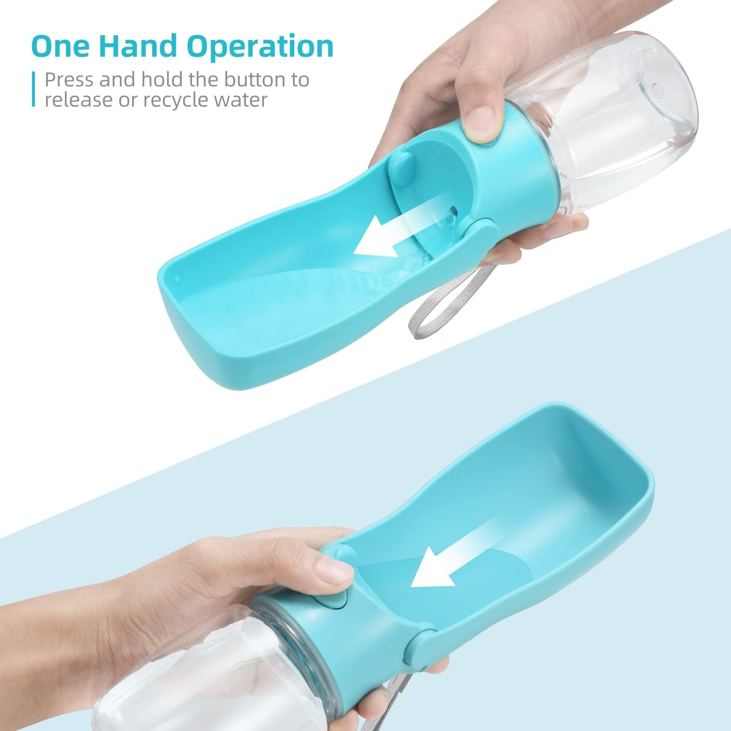 KFX-9057981 Portable Dog Water Bottle with Leak-Proof Design, Foldable Pet Water Dispenser for Small to Large Dogs