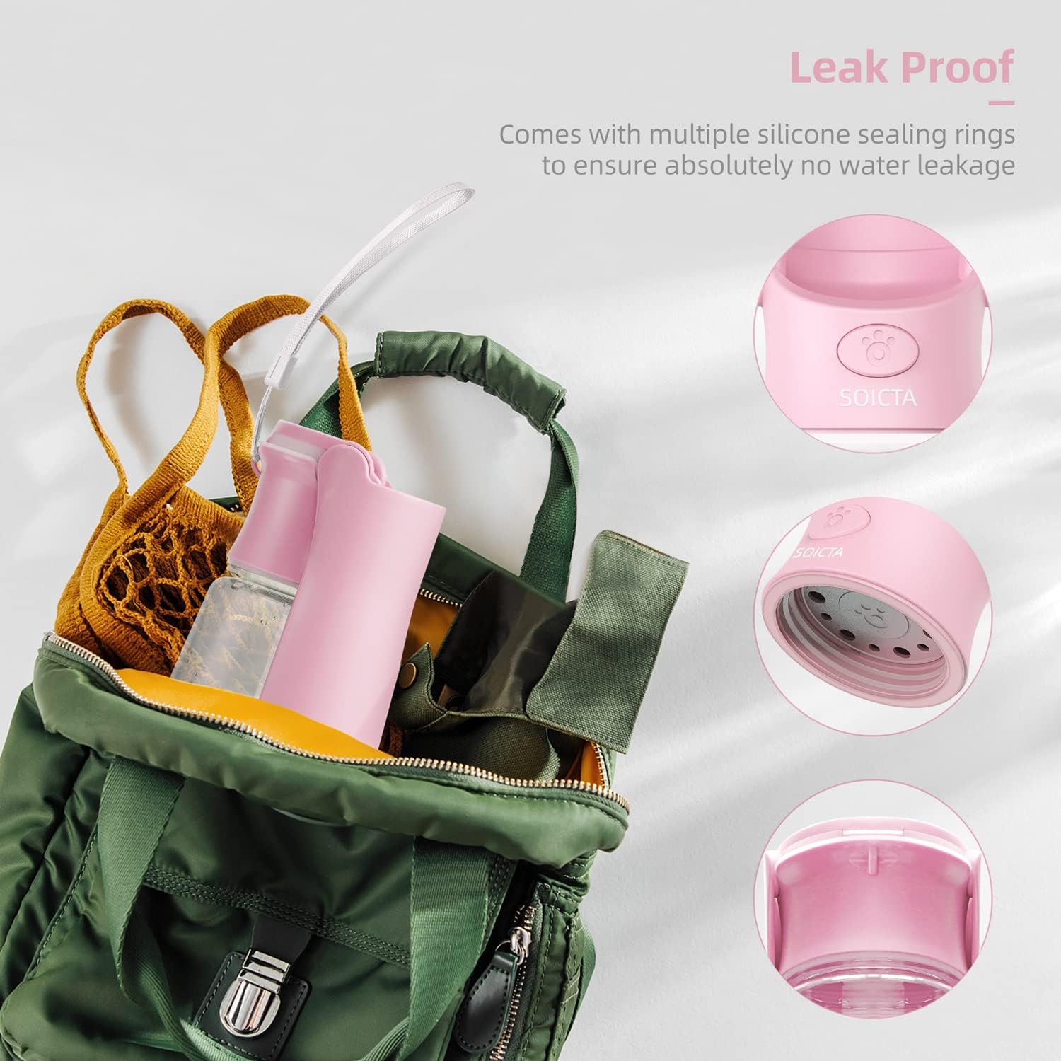 KFX-9057981 Portable Dog Water Bottle with Leak-Proof Design, Foldable Pet Water Dispenser for Small to Large Dogs