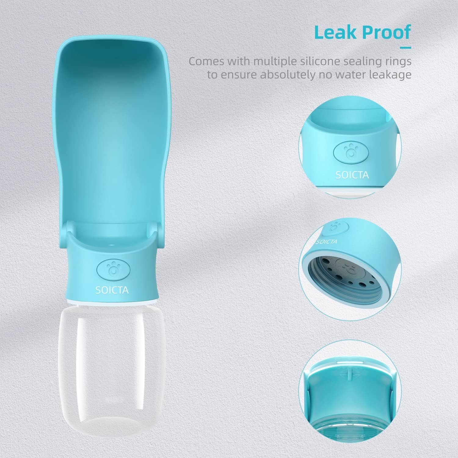 KFX-9057981 Portable Dog Water Bottle with Leak-Proof Design, Foldable Pet Water Dispenser for Small to Large Dogs