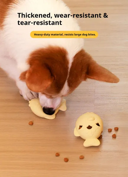 KFX-9060157 Fish-Shaped Slow Feeder Dog Treat Dispenser Toy – Durable Silicone Chew Toy for Boredom Relief and Teeth Cleaning