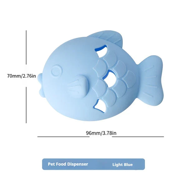 KFX-9060157 Fish-Shaped Slow Feeder Dog Treat Dispenser Toy – Durable Silicone Chew Toy for Boredom Relief and Teeth Cleaning