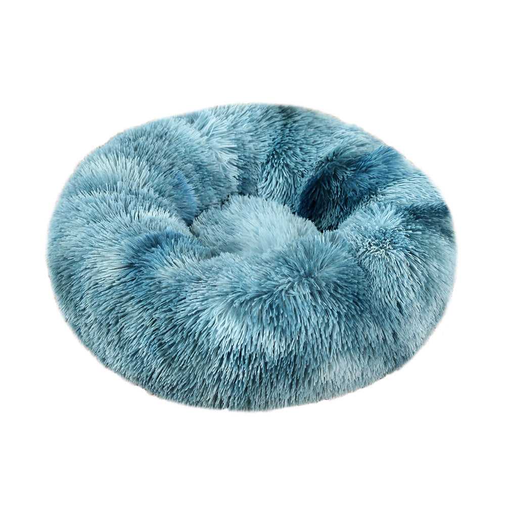 KFX-9060541 Plush Round Cat Litter Kennel - Soft Cloth Pet Nest in 40cm and 50cm Sizes