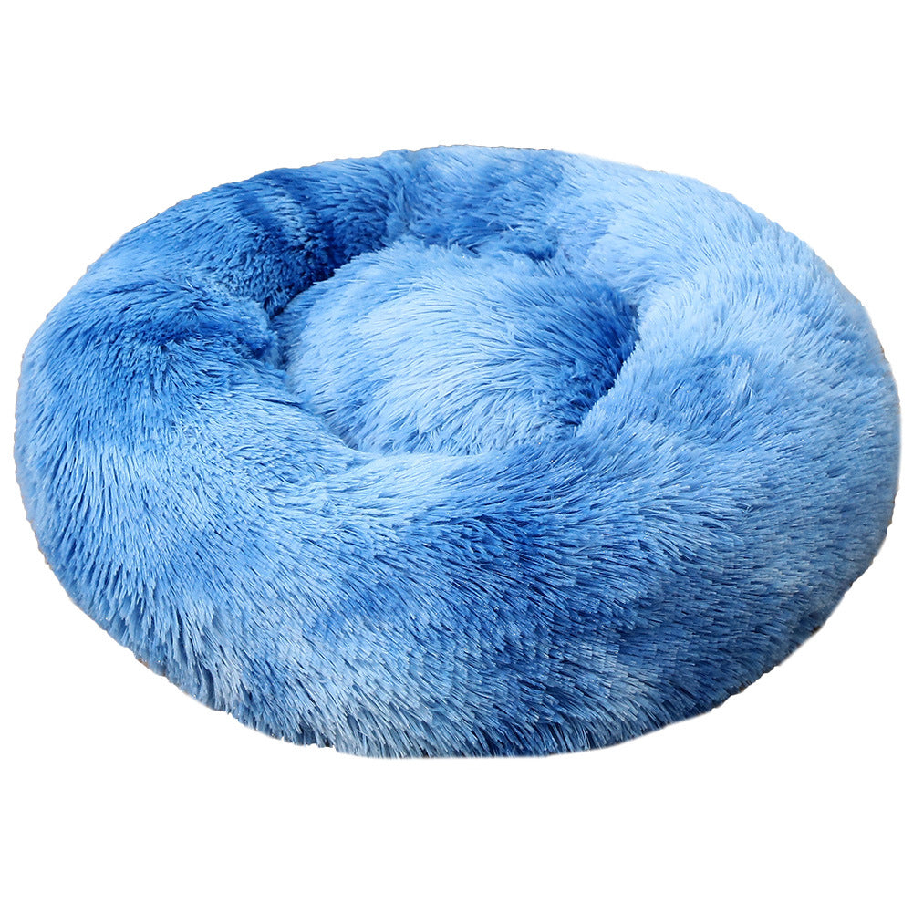 KFX-9060541 Plush Round Cat Litter Kennel - Soft Cloth Pet Nest in 40cm and 50cm Sizes