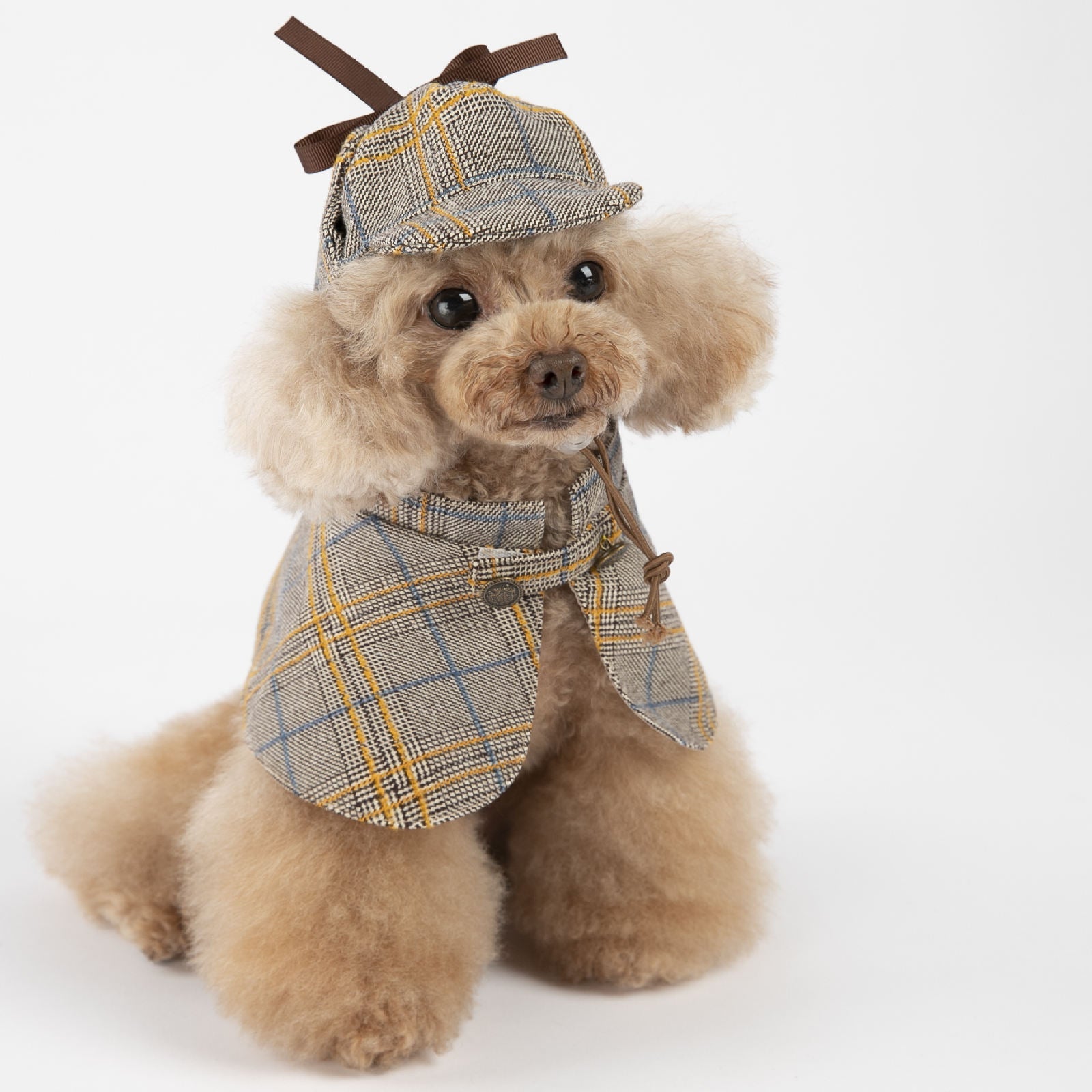 KFX-9061053 Personalized Camel Detective Suit Cloak for Pets - Cotton Spring and Autumn Clothing