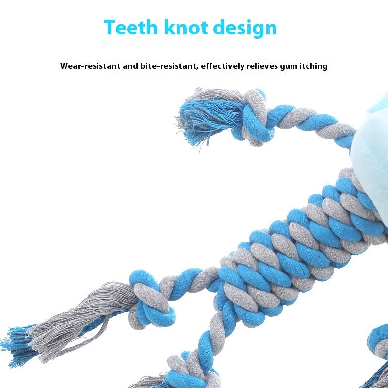 KFX-9061309 Animal-Shaped Plush Dog Toy for Molar Chewing - Bite-Resistant Hippo, Giraffe, Elephant, and Duck