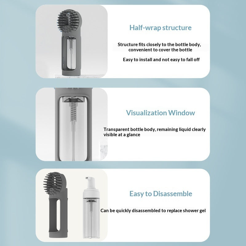 KFX-9062077 Silicone 2-in-1 Multi-Functional Pet Bath Brush for Gentle Grooming and Bathing