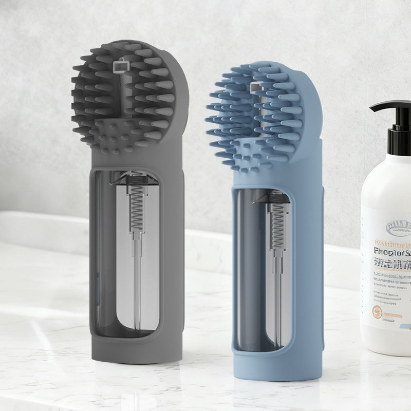 KFX-9062077 Silicone 2-in-1 Multi-Functional Pet Bath Brush for Gentle Grooming and Bathing