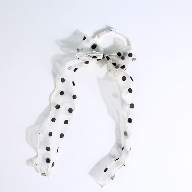 KFX-9062461 Polka Dot Bowknot Adjustable Cat Collar with Organza Detail in Princess Style