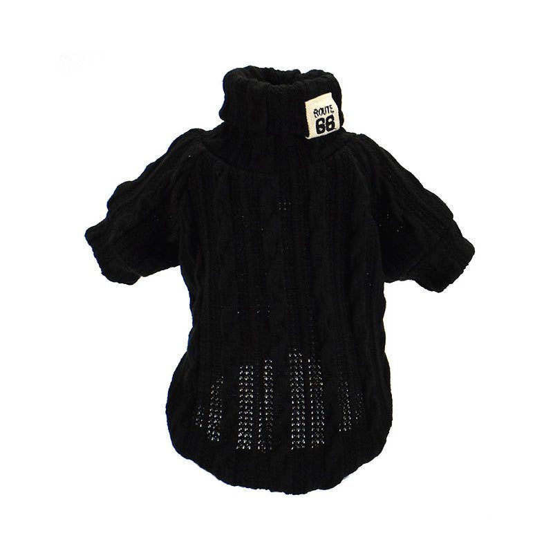 KFX-9064253 Warm Knit Coat for Small to Medium Dogs and Cats in Orange, Black, and Grey