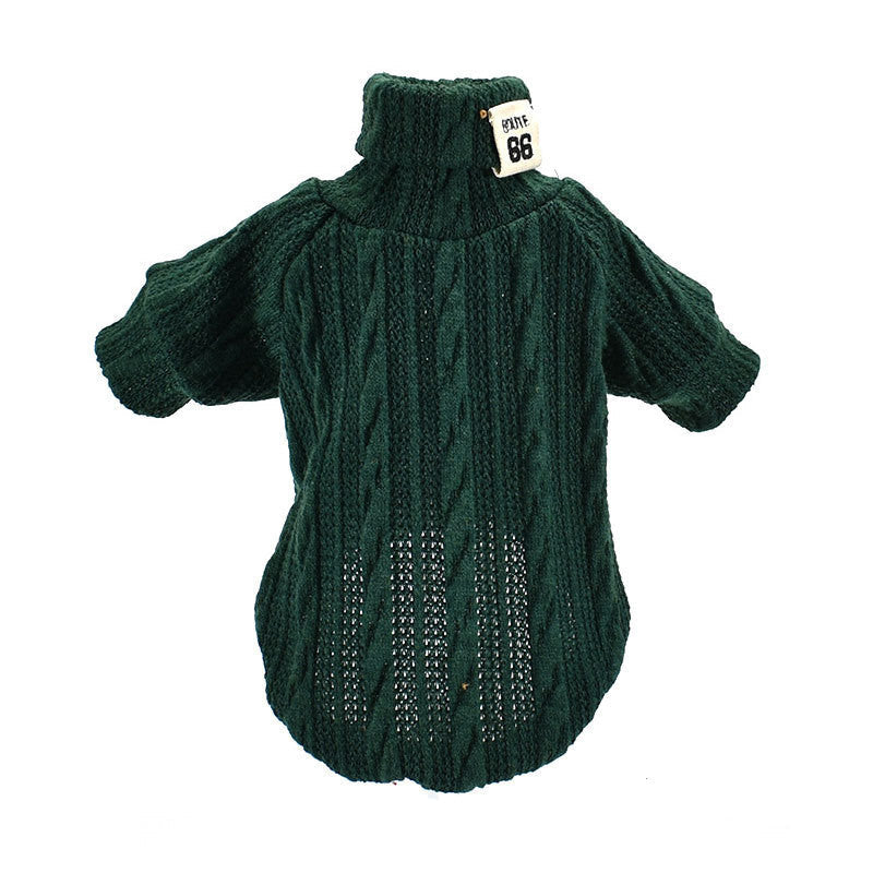 KFX-9064253 Warm Knit Coat for Small to Medium Dogs and Cats in Orange, Black, and Grey
