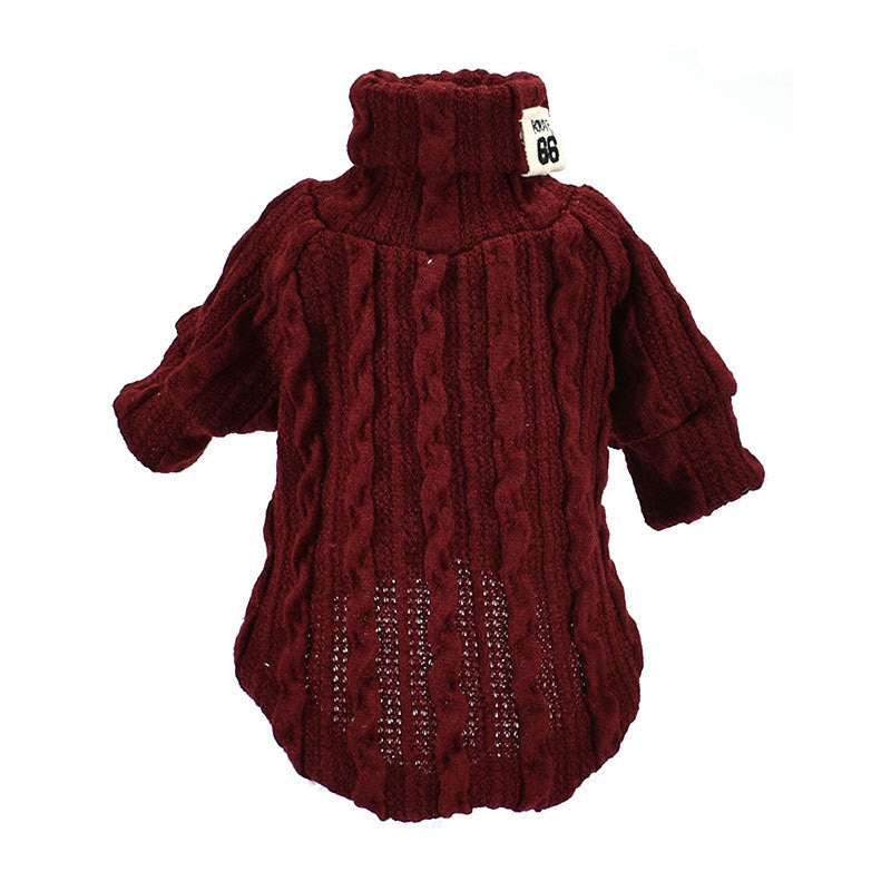 KFX-9064253 Warm Knit Coat for Small to Medium Dogs and Cats in Orange, Black, and Grey