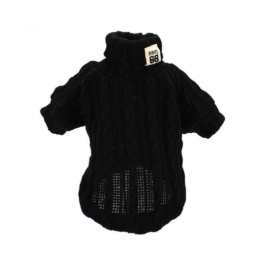 KFX-9064253 Warm Knit Coat for Small to Medium Dogs and Cats in Orange, Black, and Grey