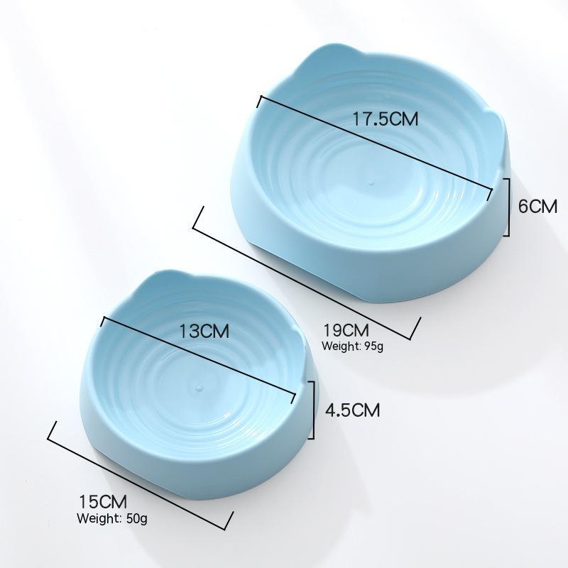KFX-9066429 Plastic Ear Thread Pet Bowl - Available in Small (15x4.5cm) and Large (19.5x5.8cm) Sizes, Ideal for Pets in Green, Pink, and Blue