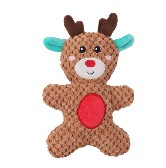 KFX-9067069 Plush Dog Toy with Sound Generator for Dental Health and Interactive Play