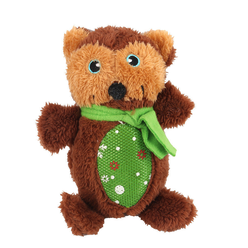 KFX-9067069 Plush Dog Toy with Sound Generator for Dental Health and Interactive Play