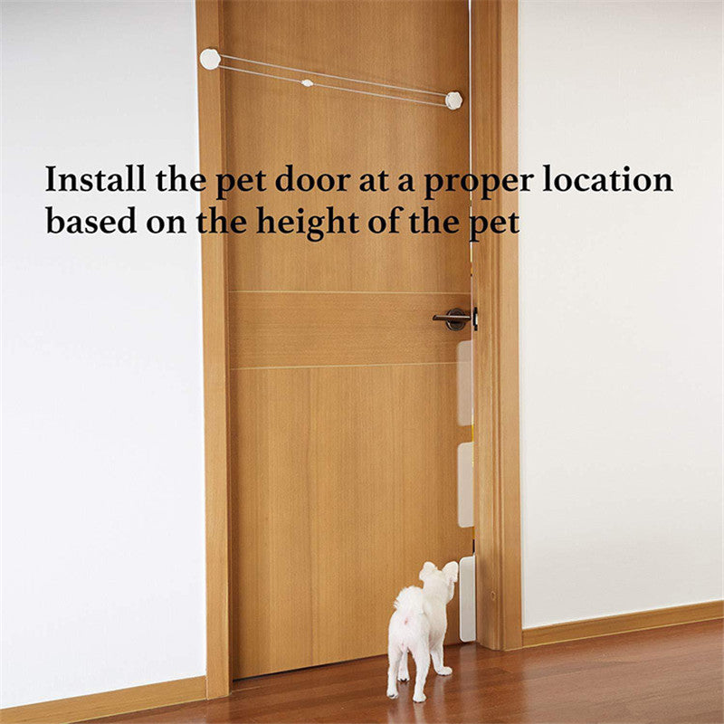 KFX-9067709 Pet Door with Adjustable Entry and Exit Direction - Large White, 25*14*3.5CM