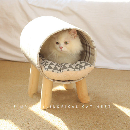 KFX-9070269 Cozy Poplar and Linen Pet Bed Hammock for Cats and Dogs