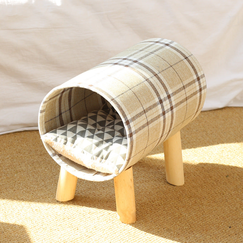 KFX-9070269 Cozy Poplar and Linen Pet Bed Hammock for Cats and Dogs