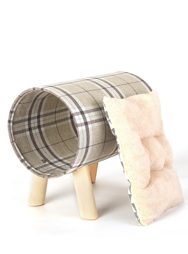 KFX-9070269 Cozy Poplar and Linen Pet Bed Hammock for Cats and Dogs