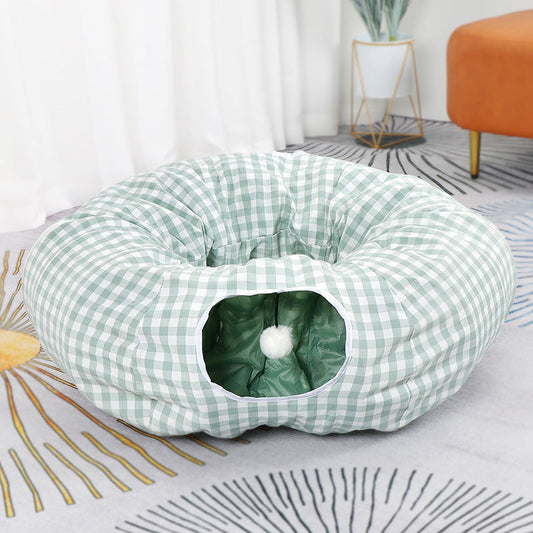 KFX-9071293 Universal Donut Cat Nest Tunnel for All Seasons - Various Colors and Styles Available