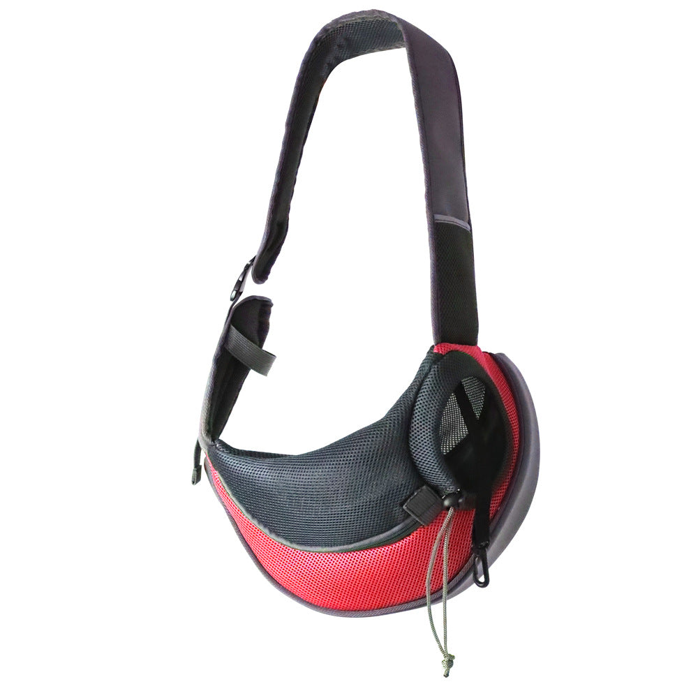KFX-9073469 Breathable Mesh Pet Backpack for Cats and Dogs - Portable Travel Carrier in Red, Green, and Black