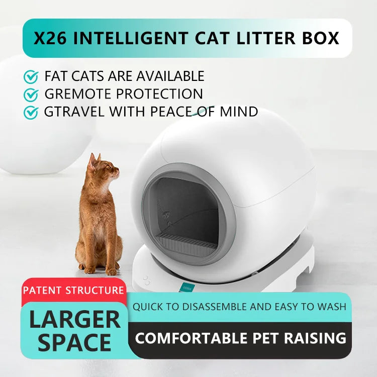 KFX-907539 Smart Self-Cleaning Cat Litter Box with Ion Purification and Large Capacity – 65L Design