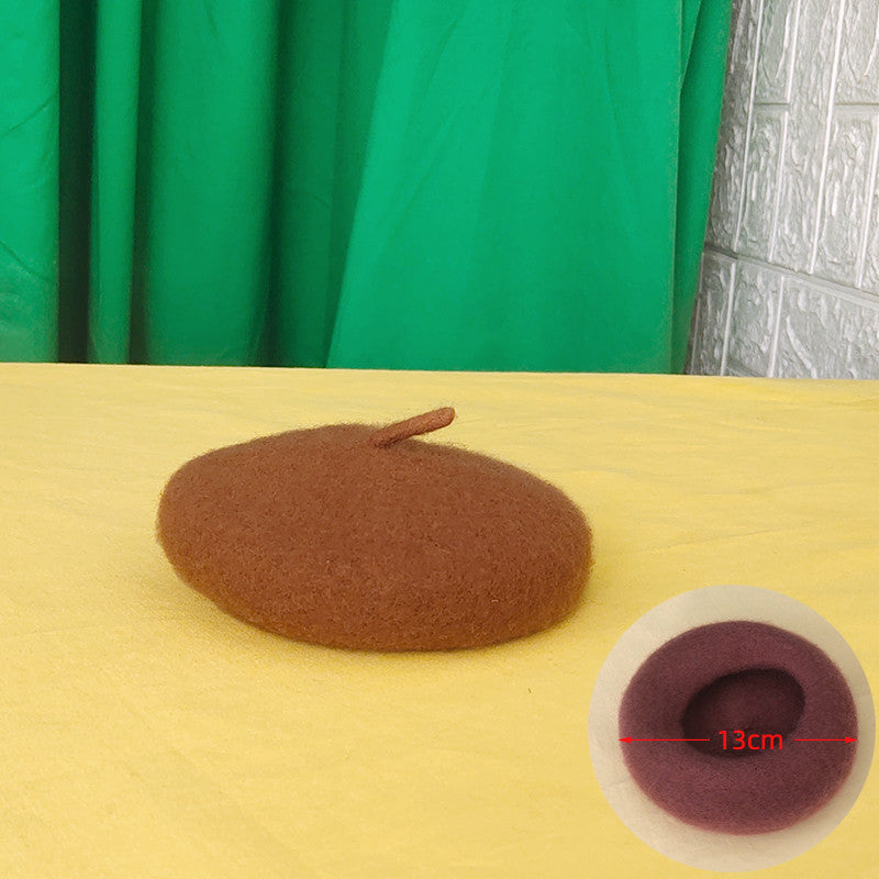KFX-9076797 Small Breathable Pet Hat - Wool Blend, Multiple Colors Available, 13CM Diameter