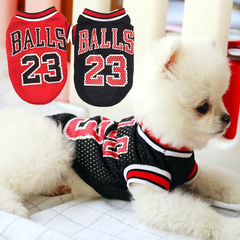KFX-9077565 Fashionable Breathable Pet Sweatshirt Vest in Black and Red - Sizes S to XXL