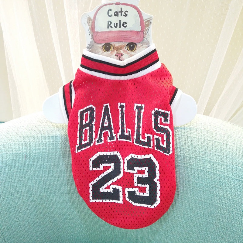 KFX-9077565 Fashionable Breathable Pet Sweatshirt Vest in Black and Red - Sizes S to XXL