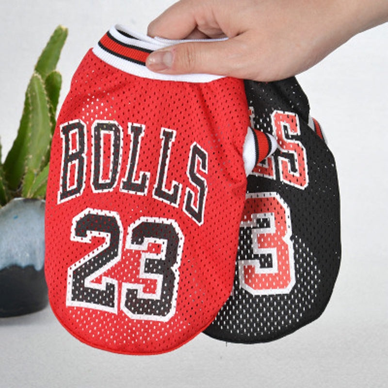 KFX-9077565 Fashionable Breathable Pet Sweatshirt Vest in Black and Red - Sizes S to XXL