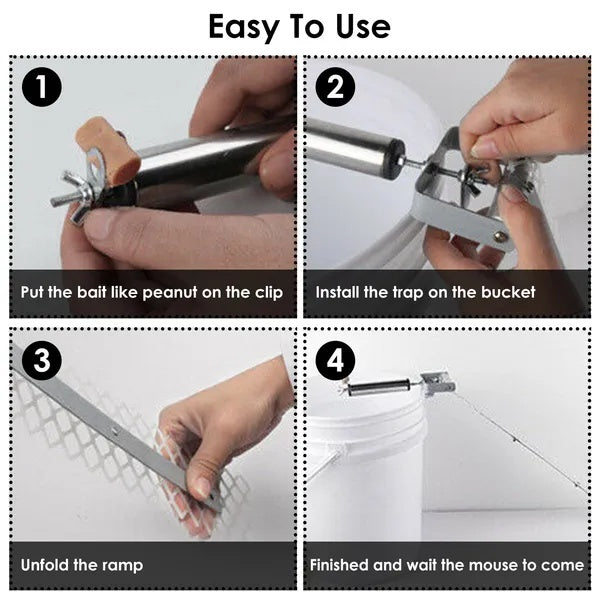 KFX-9077949 Rolling Mouse Trap with 19.69in Ramp for Effective and Humane Rodent Control