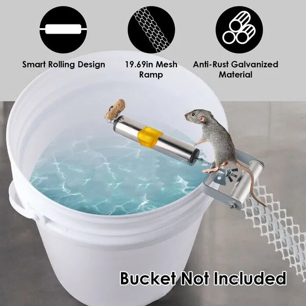 KFX-9077949 Rolling Mouse Trap with 19.69in Ramp for Effective and Humane Rodent Control