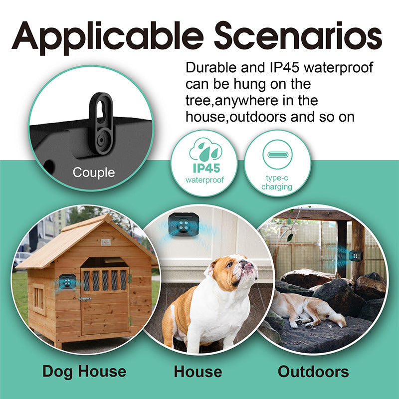 KFX-9079357 Portable Anti-Barking Ultrasonic Device with Adjustable Frequencies and Waterproof Design